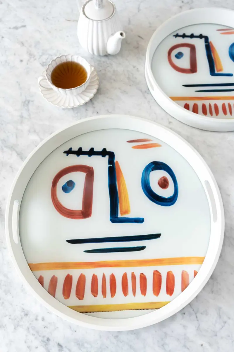 Bandejas Redondas De Cerámica Con Diseño Picasso