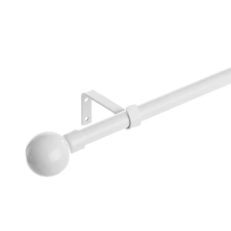 Barra cortina extensible blanca de metal de 120 a 210 cm con terminales