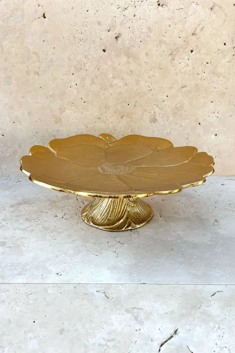 Base Con Diseño De Flor Dorada Grande
