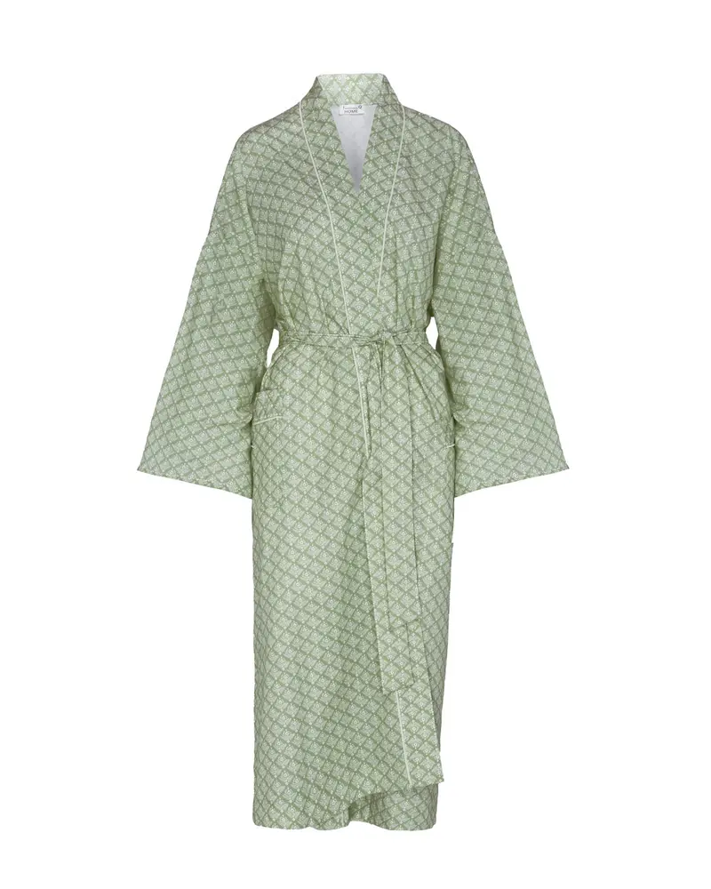 BATA PIJAMA FLORAL VERDE