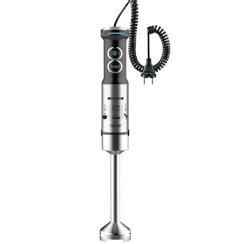BATIDORA BRAZO INOX 1500W CON VASO KUKEN PREMIUM
