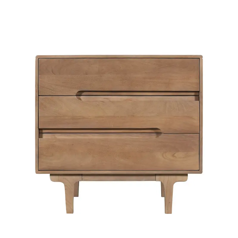 Bogor - Cómoda de 3 cajones en madera maciza L80cm