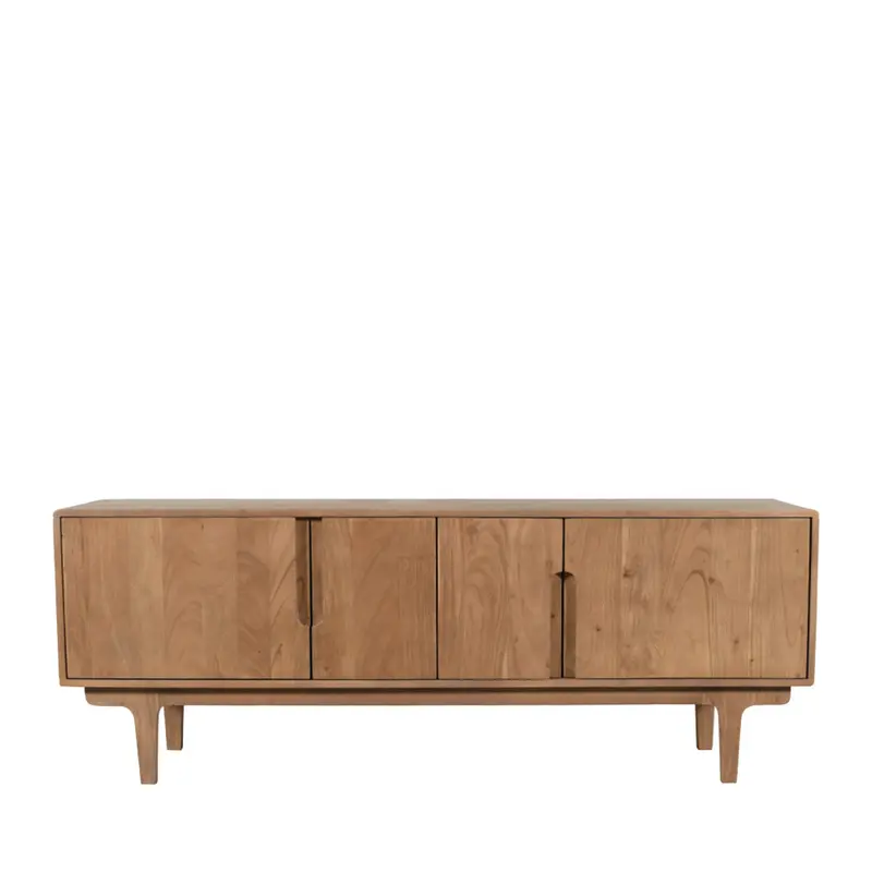 Bogor - Mueble de TV de 4 puertas en madera maciza L150cm