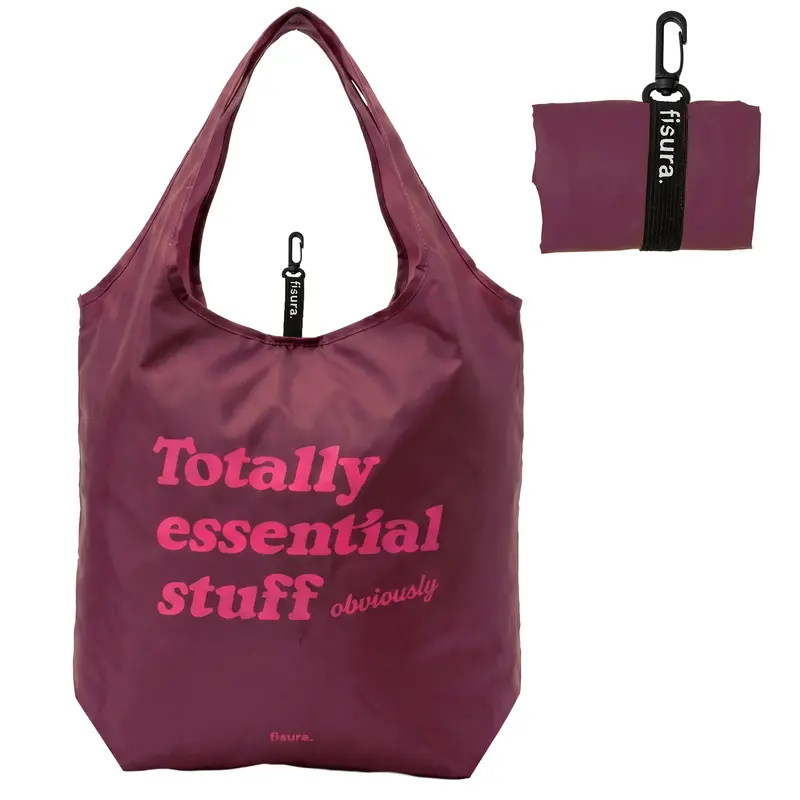 Bolsa compra plegable "Totally essential stuff obviously"