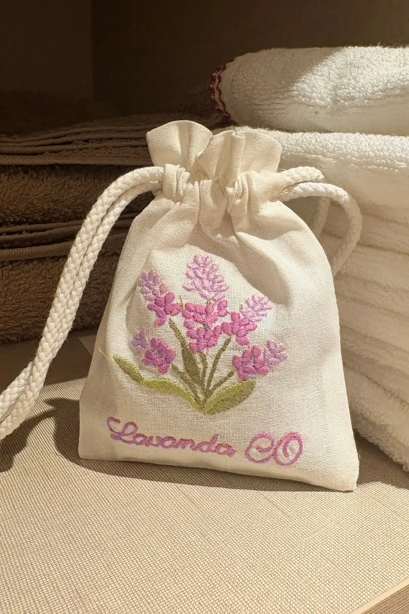 Bolsa Con Aroma A Lavanda De Algodón Bordada CO