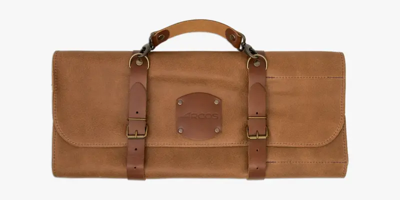 Bolsa cuchillos de piel y herrajes metálicos capacidad 10 piezas