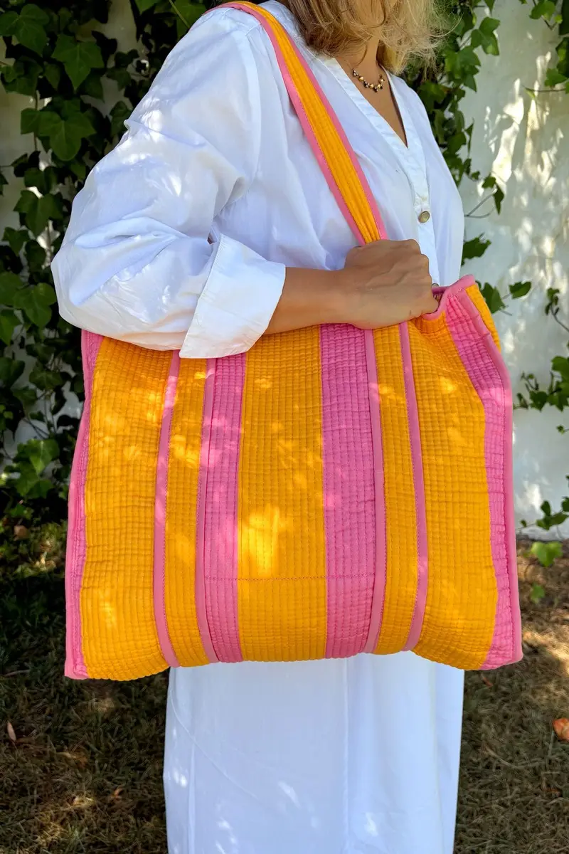 Bolsa Rayas Rosas & Naranjas