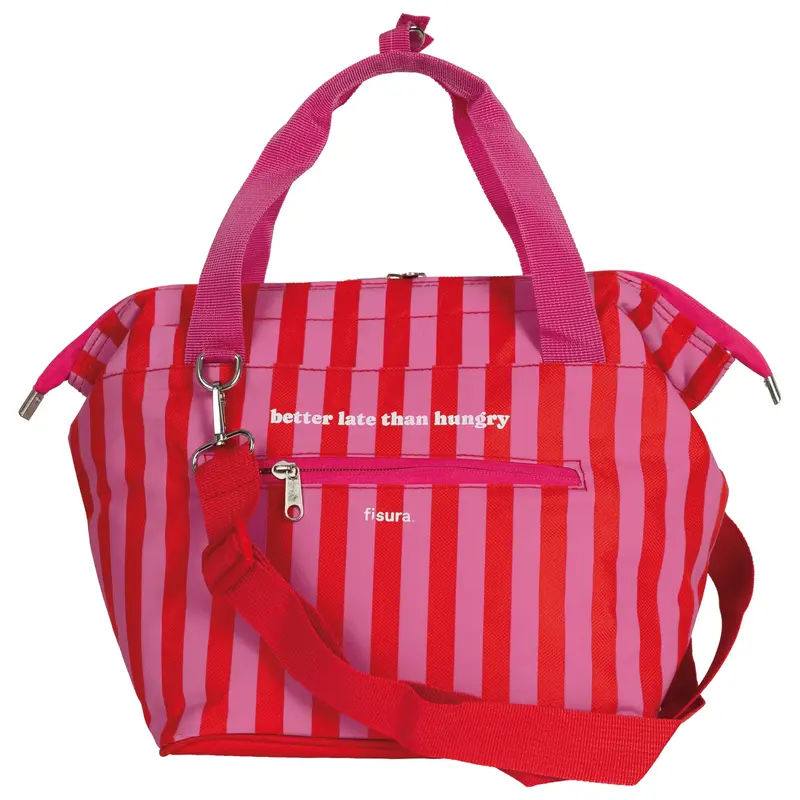 Bolsa térmica porta alimentos “Better late than hungry”