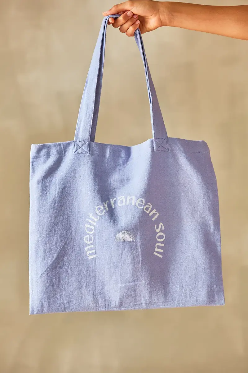 Bolsa tote de algodón azul Rambla