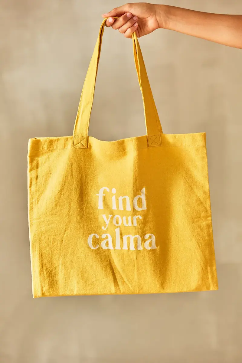 Bolsa tote de algodón mostaza Rambla