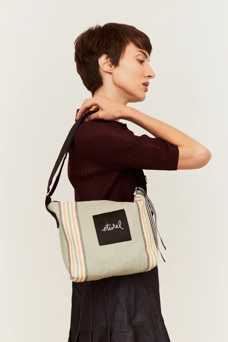 Bolso bandolera sarga de burgos verde