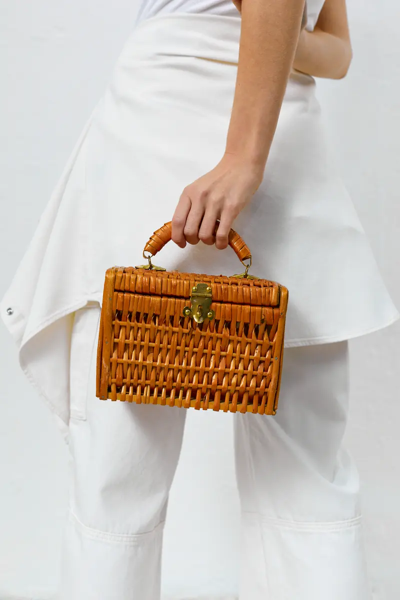Bolso mimbre natural