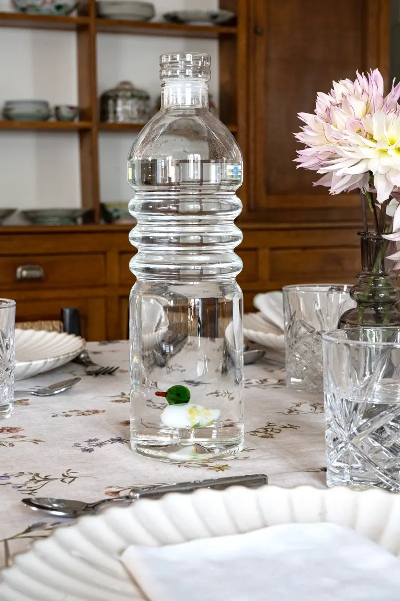 Botella De Cristal Con Figura Pato