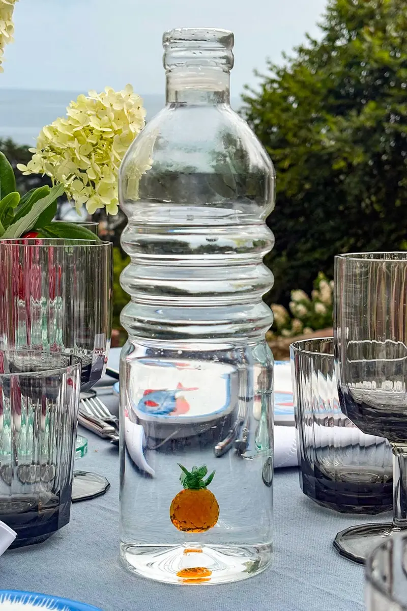 Botella De Cristal Con Figura Piña