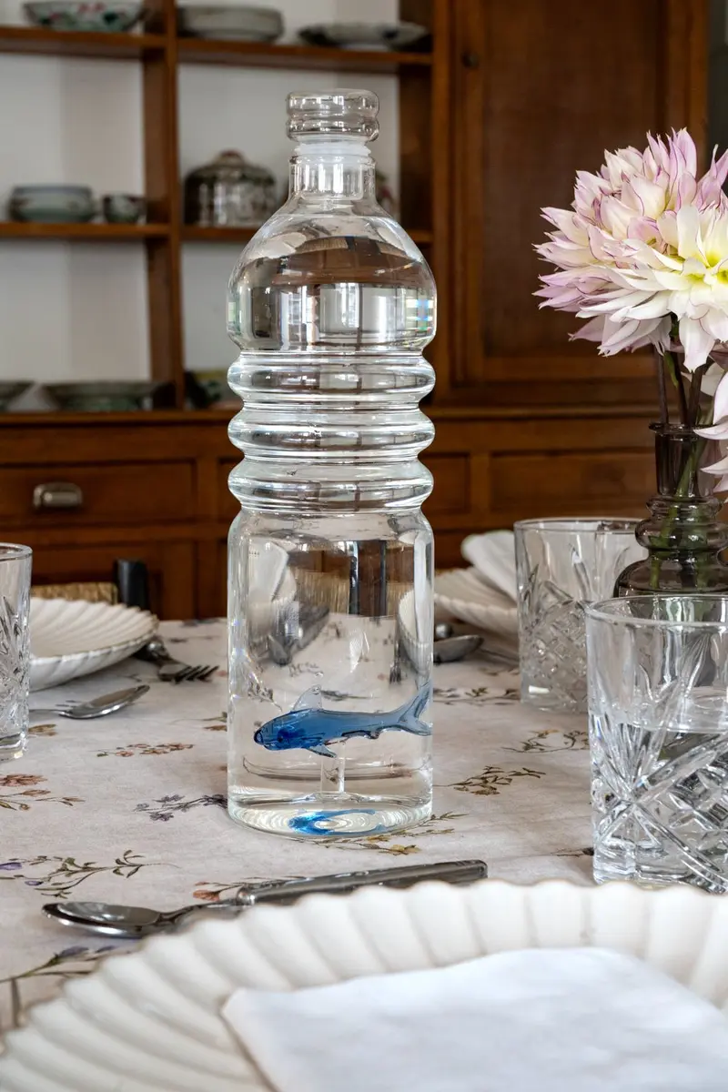 Botella De Cristal Con Figura Tiburón