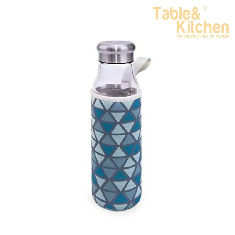BOTELLA DE VIDRIO C/FUNDA NEOPRENO AZUL