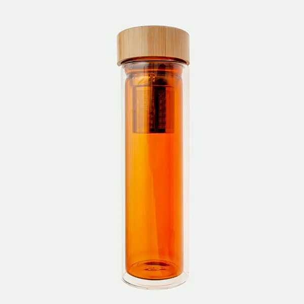 Botella Doble Pared C/Filtro 7,3X7X24Cm 500Ml Áb.