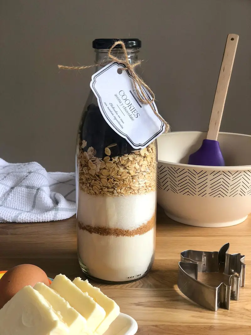 Botella "Mis Primeras Recetas" Con Ingredientes Para Cookies