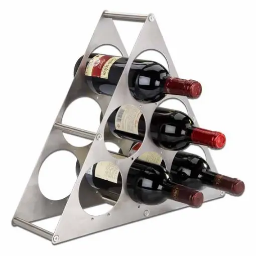 BOTELLERO INOX PIRAMIDE 6 BOTELLAS