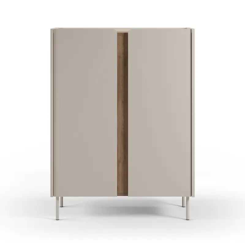 Boxy - Aparador de 2 puertas en madera y metal H120cm