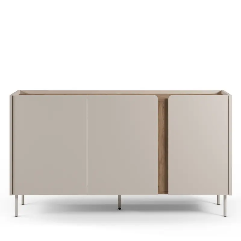 BOXY - Aparador de 3 puertas de madera y metal L150cm