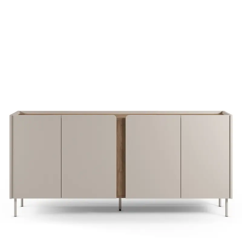BOXY - Aparador de 4 puertas en madera y metal L180cm