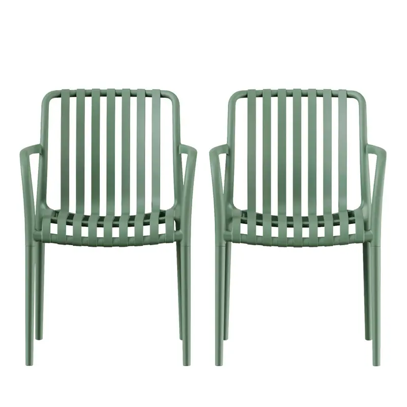 Brano - Lote de 2 sillones para interior/exterior de plástico