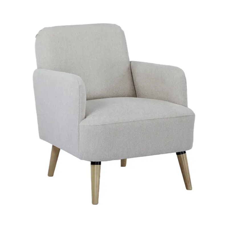 BROOKS - Sillón retro de tela con patas de madera clara