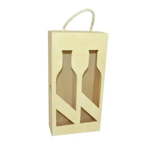 Caja 2 Porta Botellas Madera