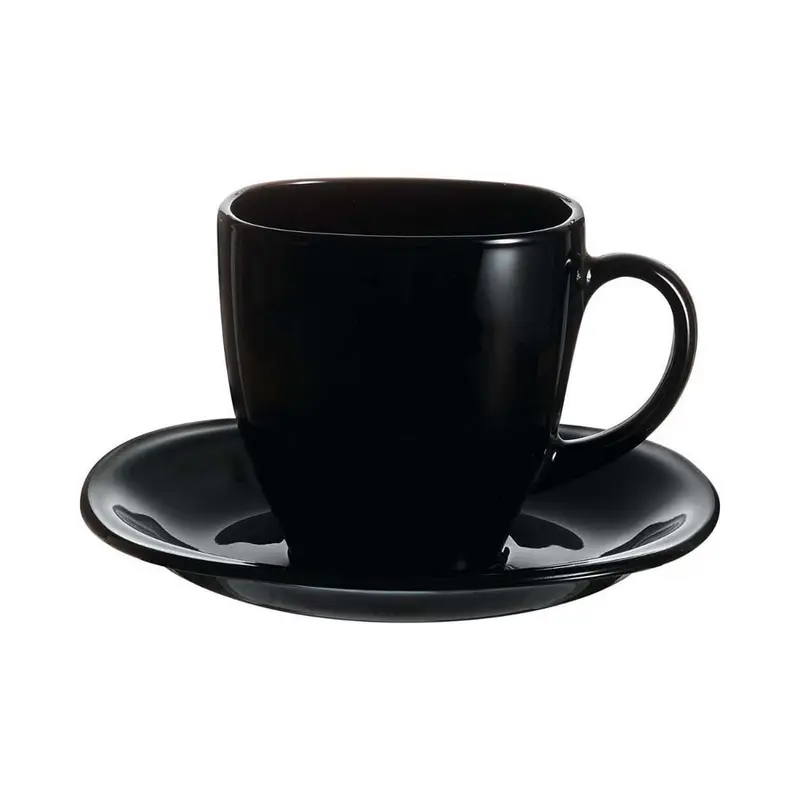 CAJA 6 TAZAS CON PLATO CARINE BLACK T LUMINARC