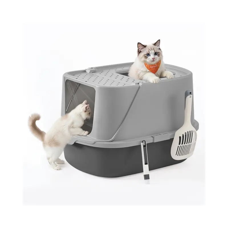 Caja de arena cerrada para gatos con filtro y pala