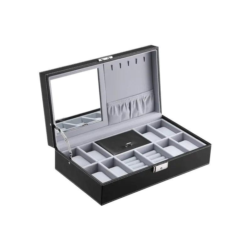 Caja De Reloj Con Cerradura Negra