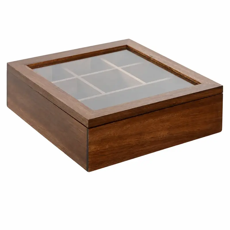 CAJA INFUSIONES ACACIA CRISTAL 20,5X20,5X6,5 7COMP