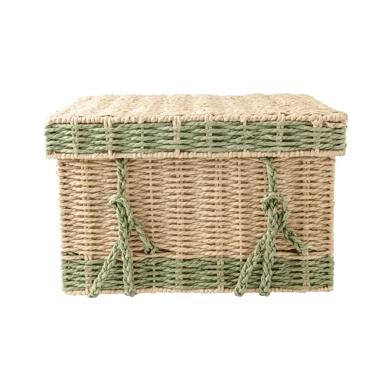 Caja Organizadora de Fibra Natural con tapa