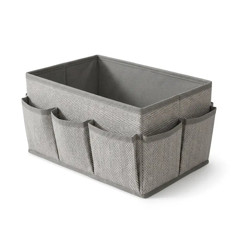 Caja Organizadora de Tela Plegable 25x15x12 cm - Organizador Multiusos 7 Compartimentos