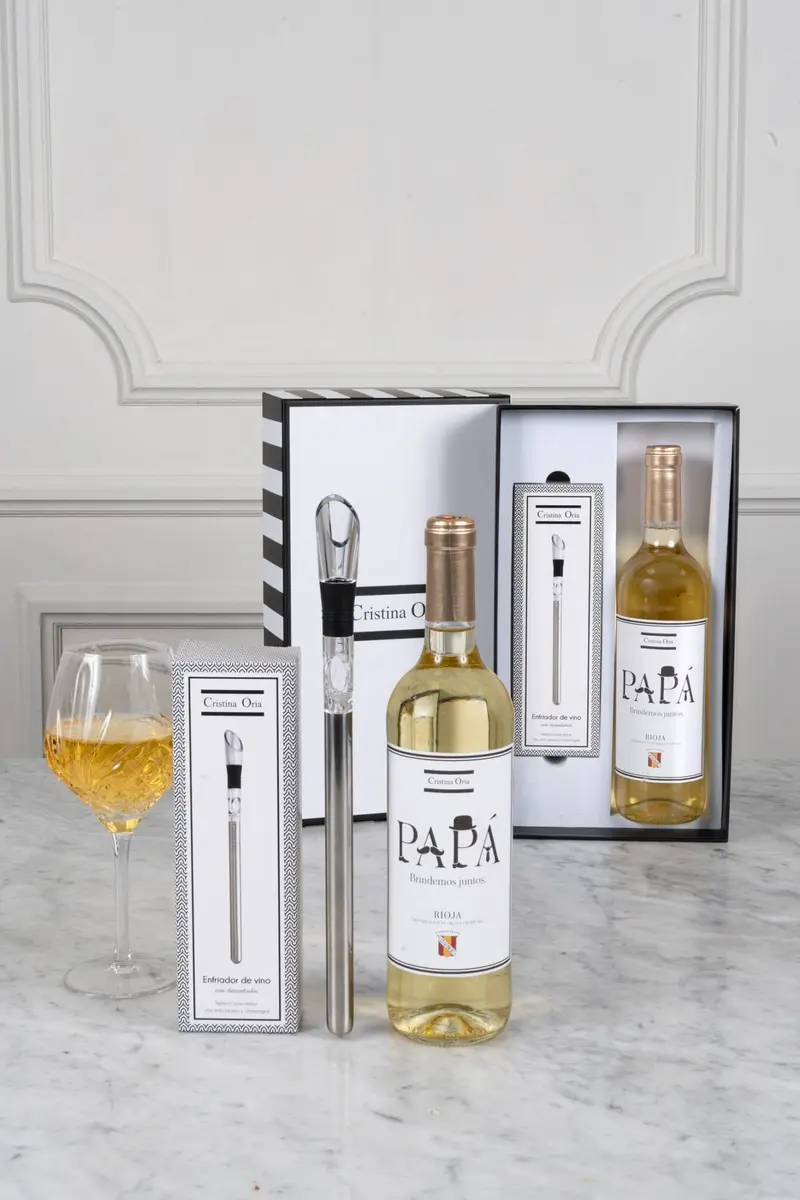 Caja Vino Blanco & Enfriador Especial Día Del Padre
