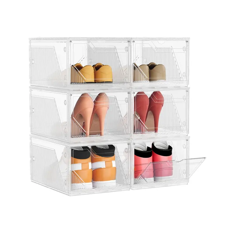 Cajas apilables para zapatos con puerta magnética