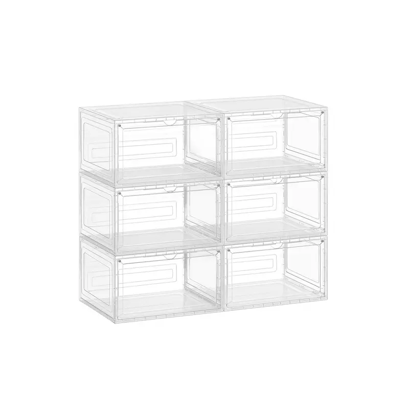 Cajas apilables para zapatos con puerta y diseño transparente