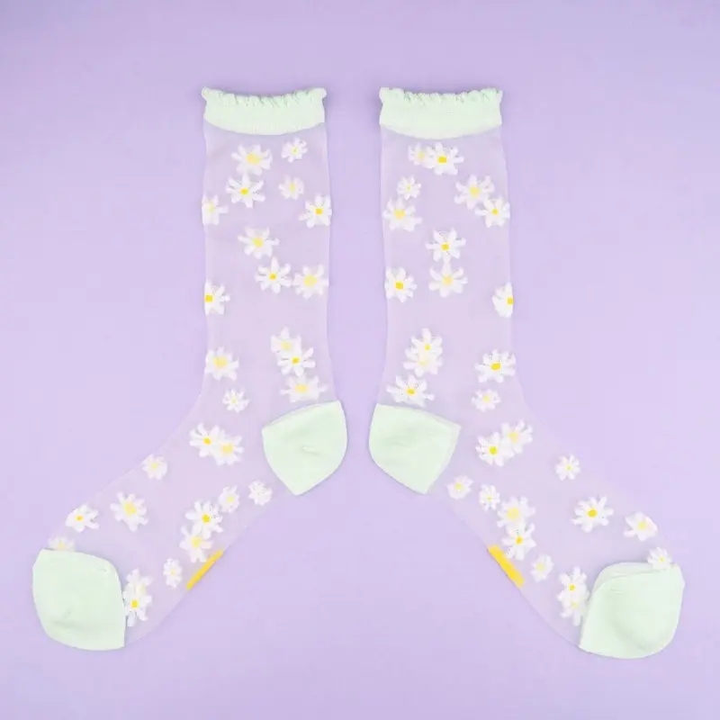 Calcetines Transparentes Margaritas