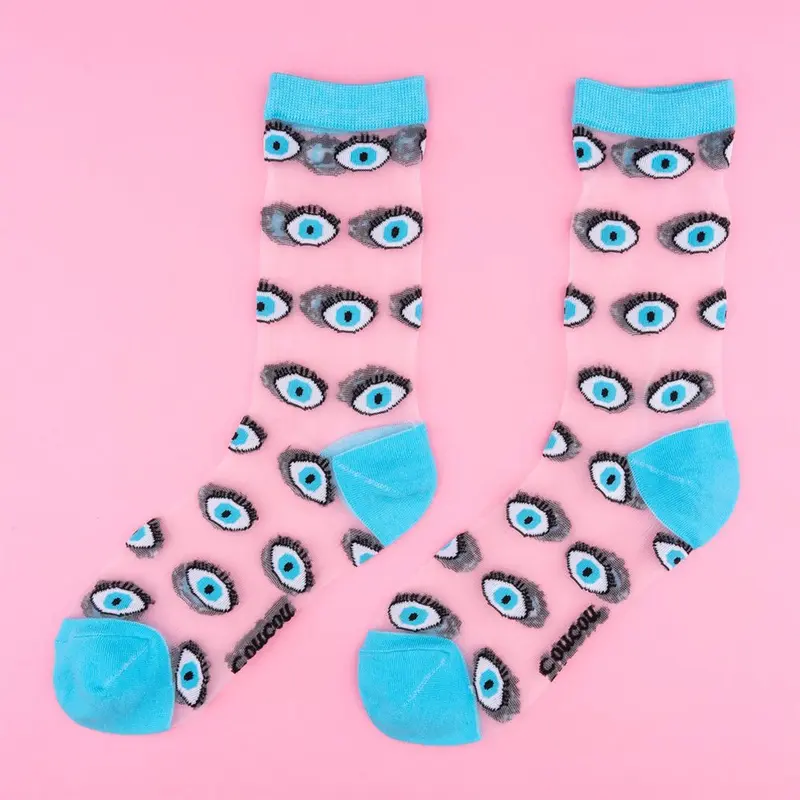 Calcetines Transparentes Ojo Azul