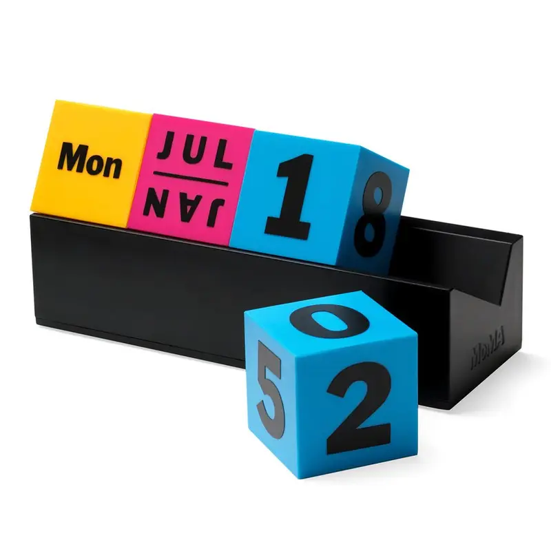 Calendario Perpetuo Cubes - Amarillo / Rosa / Azul