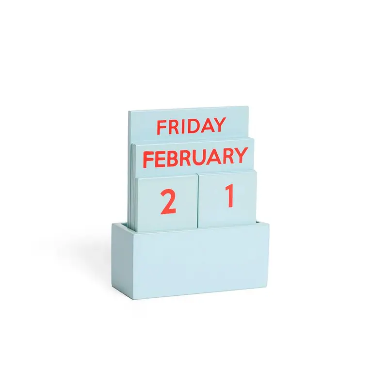 Calendario Perpetuo Pequeño Full Color Glossy Celeste