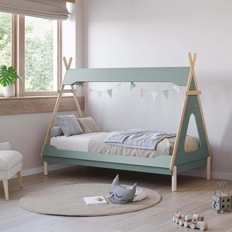 Cama casita infantil cabaña Juvenil mod. TIPI