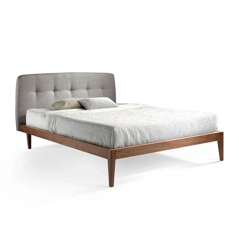 Cama Chapada Nogal Para Colchón 150x200cm Colección Elegance