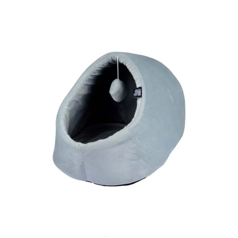 Cama Cueva para Gatos de Fieltro con Juguete - Refugio Plegable y Suave