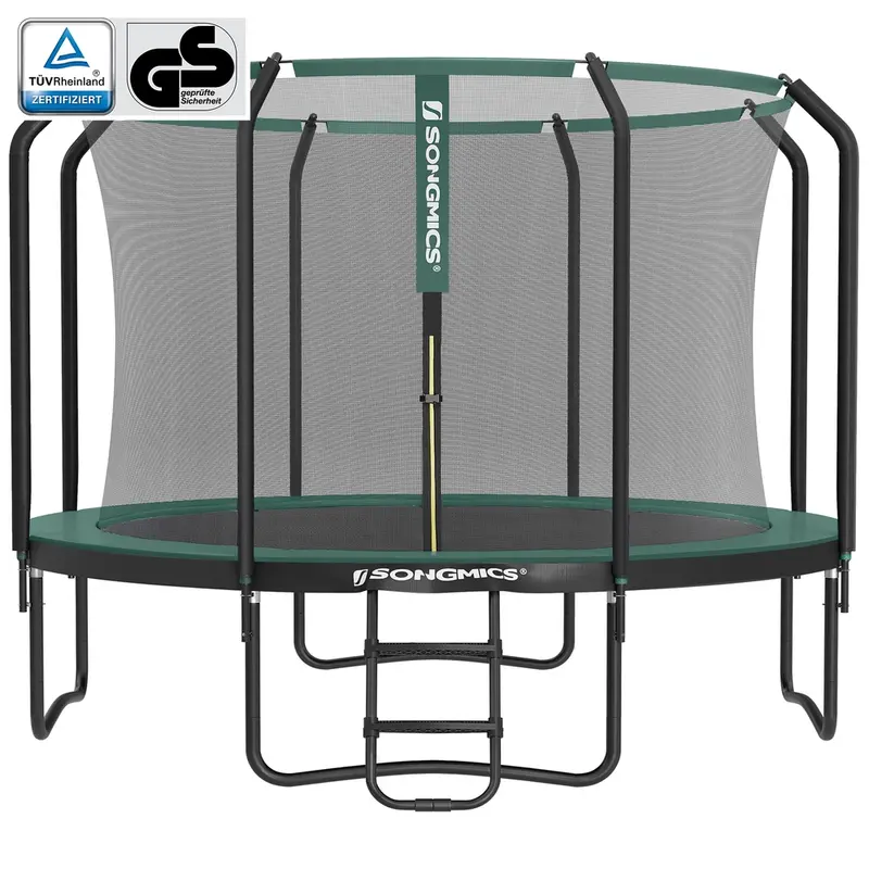 Cama Elástica Infantil Negro y Verde Oscuro
