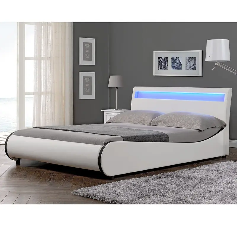 Cama tapizada LED Valencia en varios colores y tamaños [Corium]