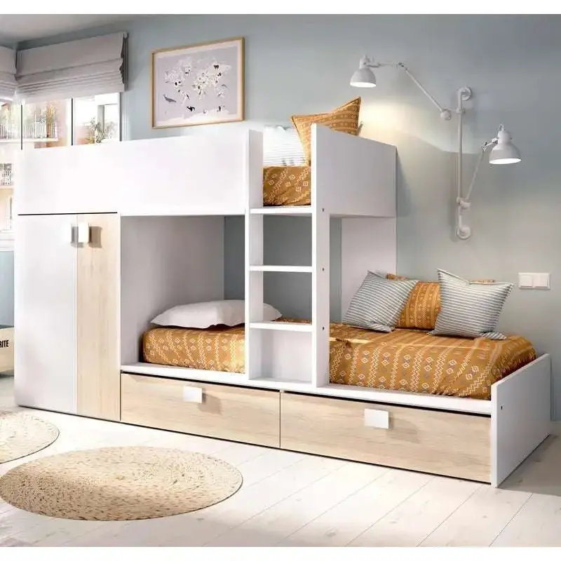 Cama tren con armario y dos cajones mod. ASAMI