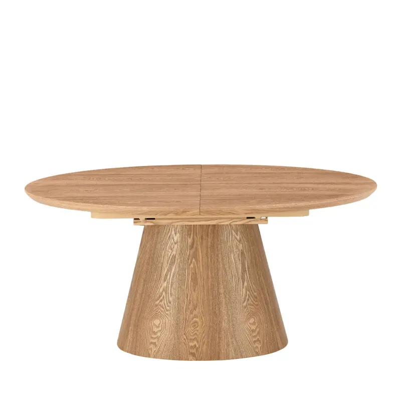 Cami - Mesa de comedor extensible ovalada de madera para 6 a 8 personas