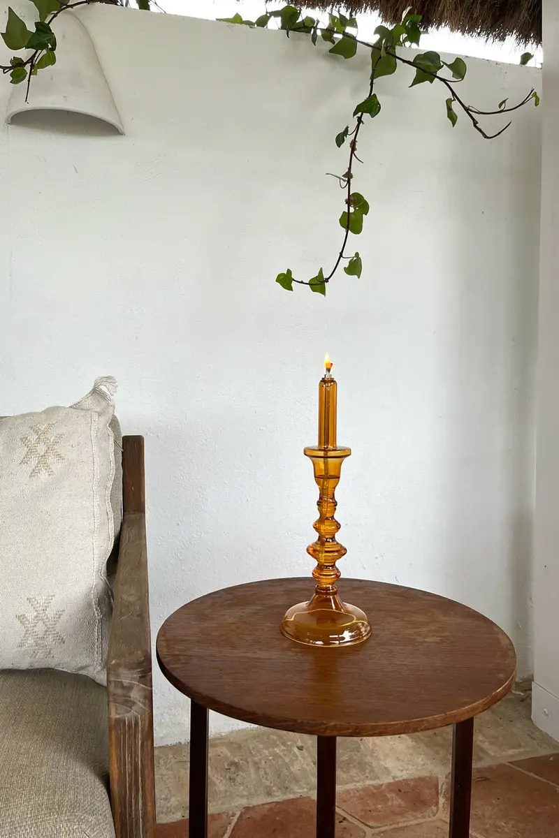 Candelabro De Aceite Ámbar Pequeño
